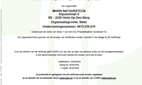 CO₂-Prestatieladdercertificaat.