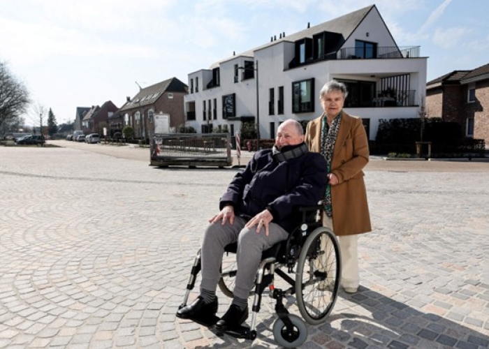 Bestrating toegankelijk voor rolstoelgebruikers.